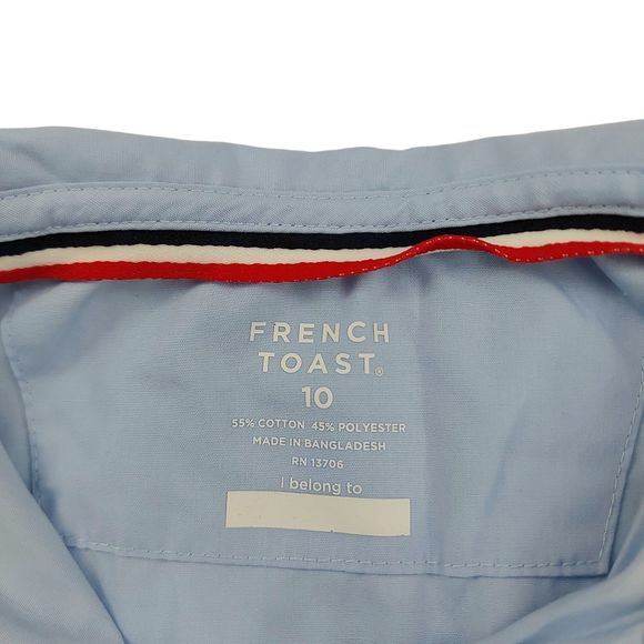 French Toast Girls School Uniform Shirt 10 Blue Button Up Short Sleeve Collared - Picture 8 of 9